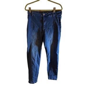 Dark Wash Skinny Jeans High Rise Stretch Denim